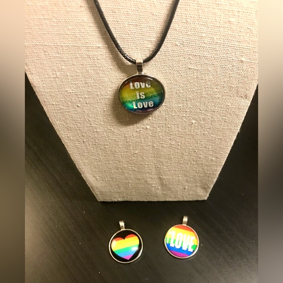 🌈 Unisex 3 Pcs Interchangeable Charm Necklace NWT - Picture 5 of 11